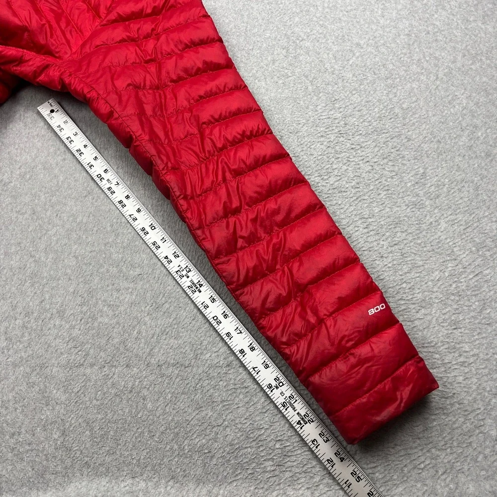North Face Jacket Mens Large Red 800 Fill Goose Down Quilted Full Zip Puffer